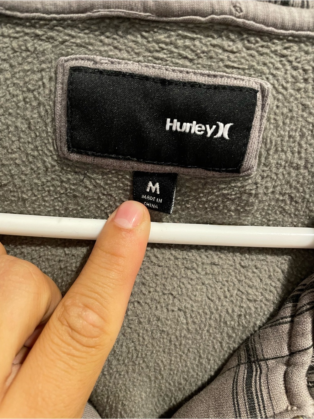 🛹VTG Y2K Hurley Ombre Plaid Full Zip Hoodie Grey Black🛹 - Picture 3 of 6